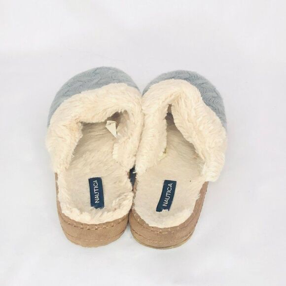 Nautica Claxton Faux Fur Knit Slippers, Large 9/10 - Picture 5 of 5